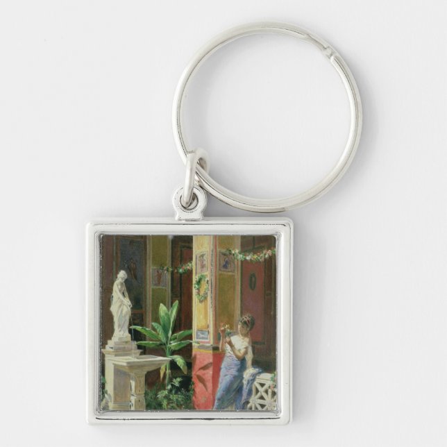 In a Courtyard in Pompeii, 1878 Key Ring (Front)