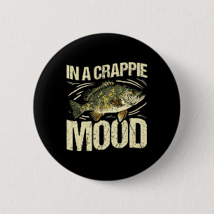 In A Crappie Mood Funny Fishing Retro 6 Cm Round Badge