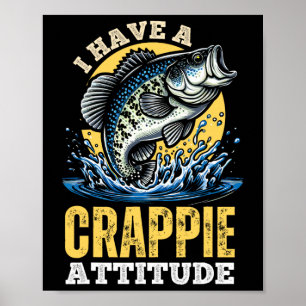 In A Crappie Mood Funny Fishing Retro  Poster