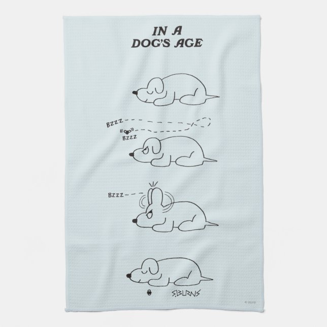 In a Dog's Age Tea Towel (Vertical)