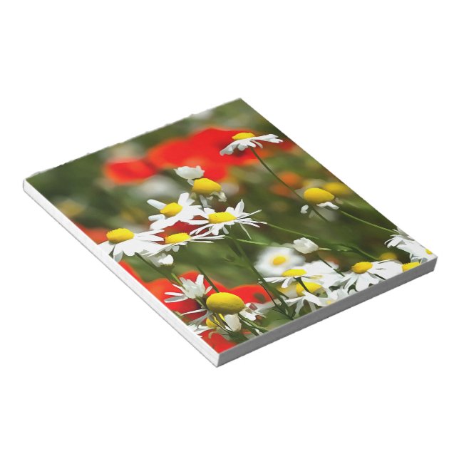 In A Field of Poppies Be A Daisy Notepad (Angled)