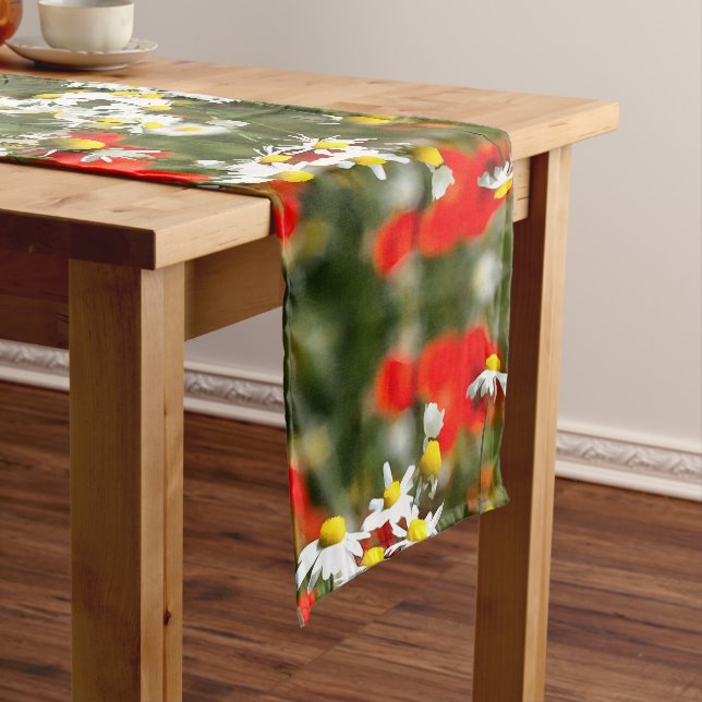 In A Field of Poppies Be A Daisy Short Table Runner (In Situ)