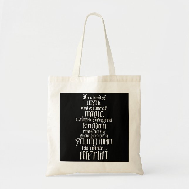 In a Land of Myth... Merlin (white)  Tote Bag (Front)