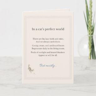 In a Perfect World Cat Father's Day Bi-colour Cat Card