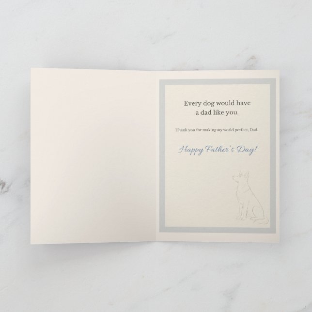 In a Perfect World Dog Father's Day Shepherd Card (Inside)
