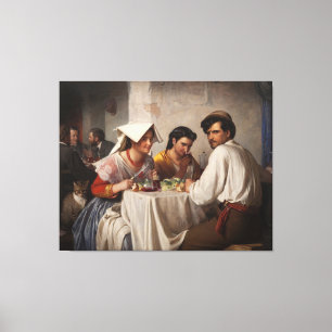 "In a Roman Osteria" - 1886 Carl Heinrich Bloch Canvas Print
