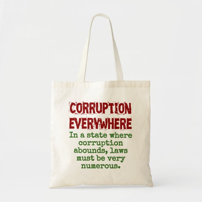 In A State Where Corruption Abounds - Corruption Q Tote Bag (Front)