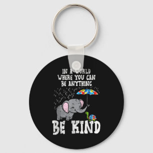 In A World Be Kind Cute Elephant Turtle Umbrella A Key Ring