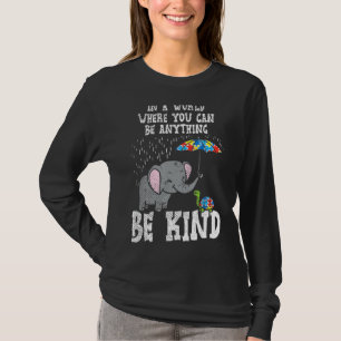 In A World Be Kind Cute Elephant Turtle Umbrella A T-Shirt
