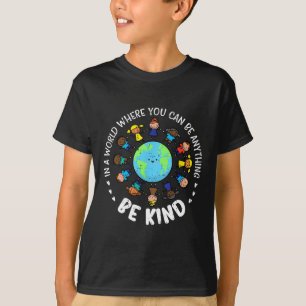 In A World Be Kind Earth Unity Day Orange Teacher T-Shirt