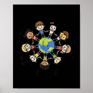 In A World Be Kind Kids Earth Anti Bullying Unity Poster