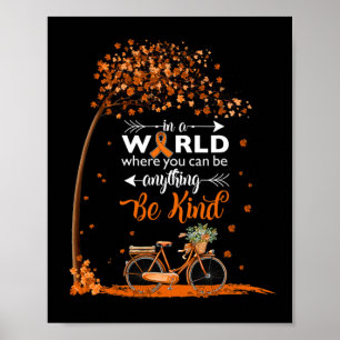 in a world be kind leukaemia cancer awareness tee poster