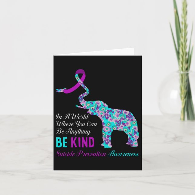 In A World Be Kind Support Suicide Prevention Awar Card (Front)