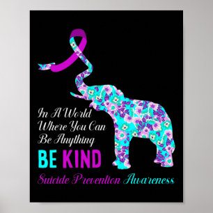 In A World Be Kind Support Suicide Prevention Awar Poster