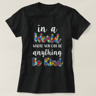 In a world be kind Womens Autism awareness shirt