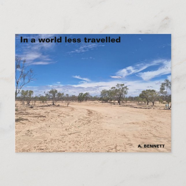 In a world less traveled postcard (Front)