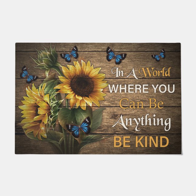 In A World Where You Can Be Anything Be Kind  Doormat (Front)