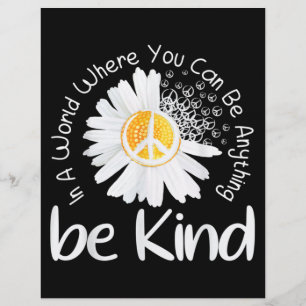In a world where you can be anything be kind peace custom letterhead