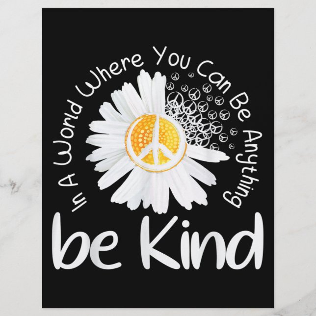 In a world where you can be anything be kind peace custom letterhead (Front)