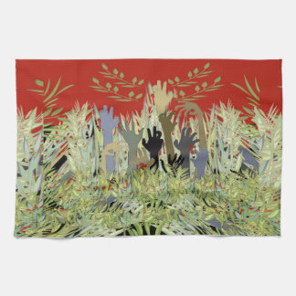 In A Zombie Garden Tea Towel