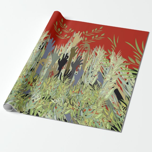In A Zombie Garden Wrapping Paper (Unrolled)