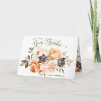 In All Thing Give Thanks Floral Roses Folded Card