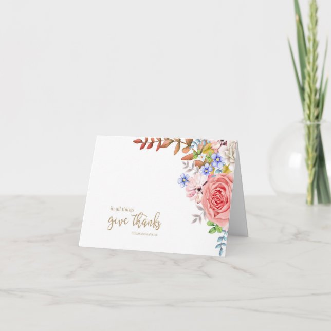 In All Things Give Thanks - 1 Thes. 5:18 Note Card (Front)
