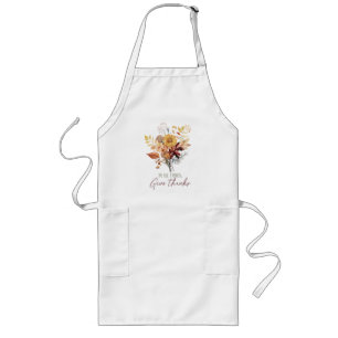 In All Things, Give Thanks – Autumn Floral Bouquet Long Apron