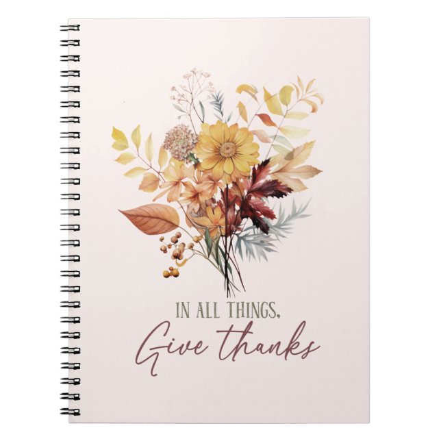 In All Things Give Thanks Autumn Notebook (Front)