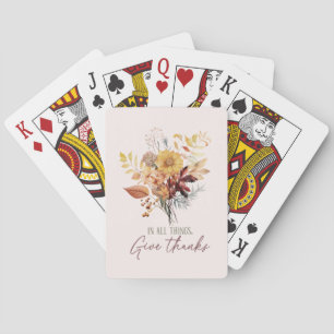 In All Things Give Thanks Autumn Playing Cards
