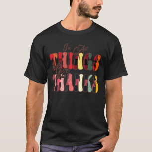 In All Things Give Thanks Groovy Leopard Thanksgiv T-Shirt