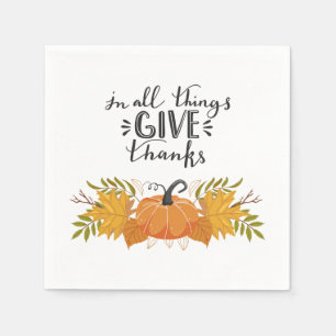 In all things give thanks napkin