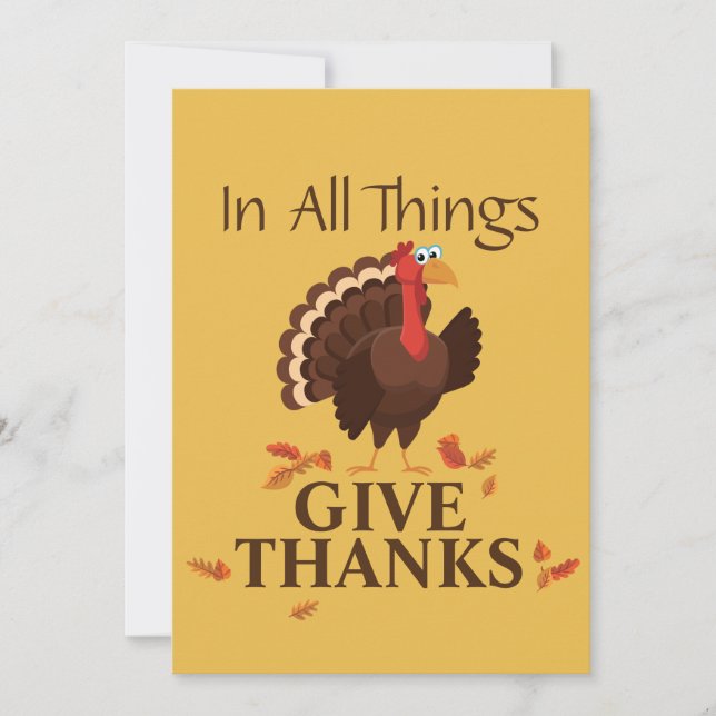 In All Things Give Thanks Turkey Thanksgiving (Front)