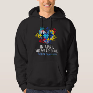 In April We Wear Blue Autism Awareness 98 Hoodie