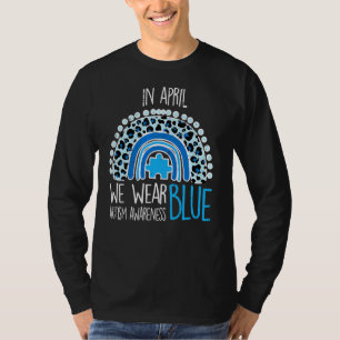 In April We Wear Blue Autism Awareness Leopard Rai T-Shirt
