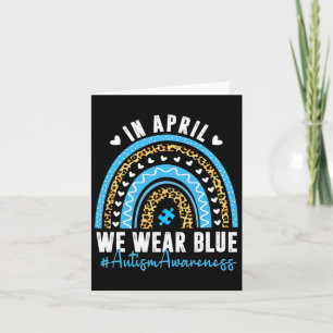In April We Wear Blue Autism Awareness Month Puzzl Card