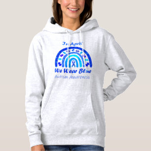 In April We Wear Blue Autism Awareness Month suita Hoodie