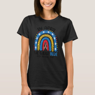 In April We Wear Blue Autism Awareness Puzzle Piec T-Shirt