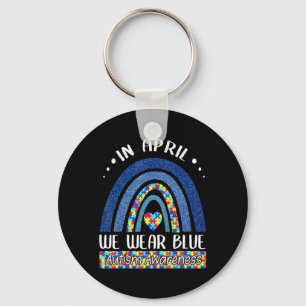 In April We Wear Blue Autism Awareness Puzzle Rai Key Ring