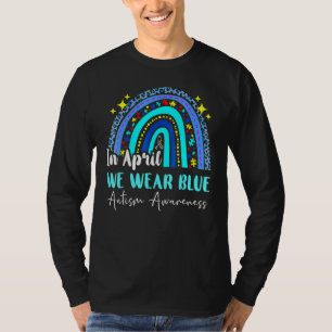 In April We Wear Blue Autism Awareness Rainbow Puz T-Shirt