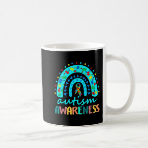 In April We Wear Blue Autism Rainbow Awareness Mon Coffee Mug