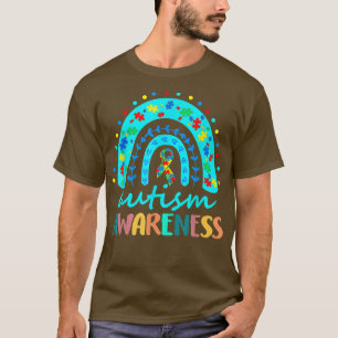 In April We Wear Blue Autism Rainbow Awareness Mon T-Shirt