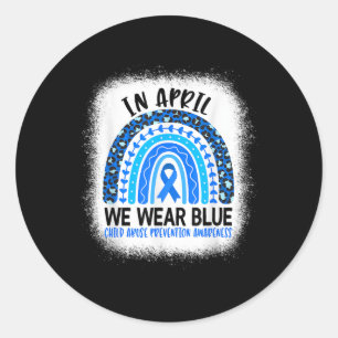 In April We Wear Blue - Child Abuse Prevention Awa Classic Round Sticker