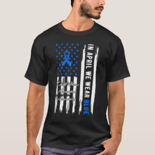 In April We Wear Blue Child Abuse Prevention Aware T-Shirt