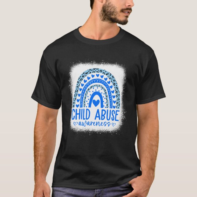 In April We Wear Blue Cool Child Abuse Prevention  T-Shirt (Front)
