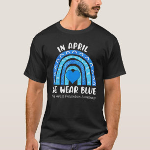 In April We Wear Blue Cool Child Abuse Prevention  T-Shirt