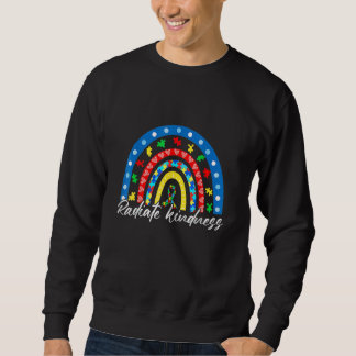 In April We Wear Blue Puzzle Rainbow Radiate Kindn Sweatshirt