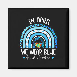 In April We Wear Blues Autism Awareness Month Puzz Magnet