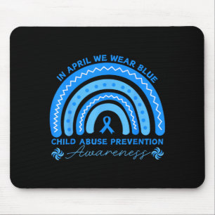 in April Wear Blue Child Awareness Pinwheel Mouse Pad