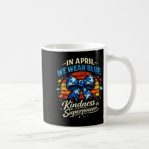 In april wear blue kindness is superpower puzzle coffee mug